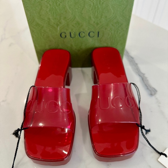 Gucci Logo Slide Sandals - Picture 1 of 8